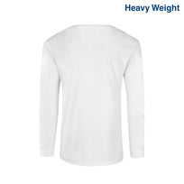 Adult Unisex Heavy Weight Crew Neck Long Sleeve T Shirt (White)