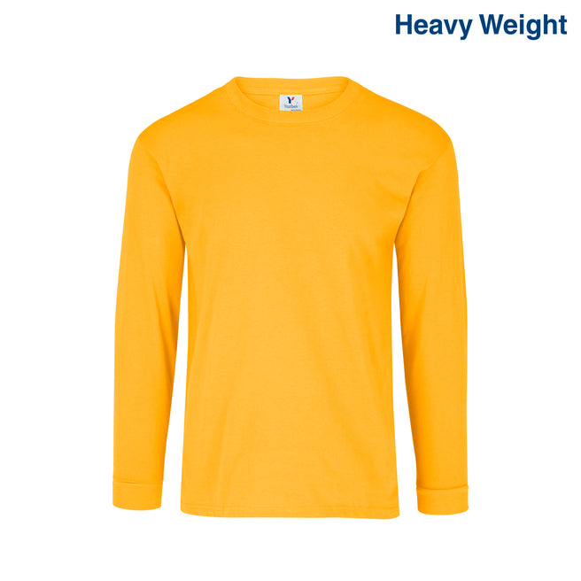 Adult Unisex Heavy Weight Crew Neck Long Sleeve T Shirt (Mango)