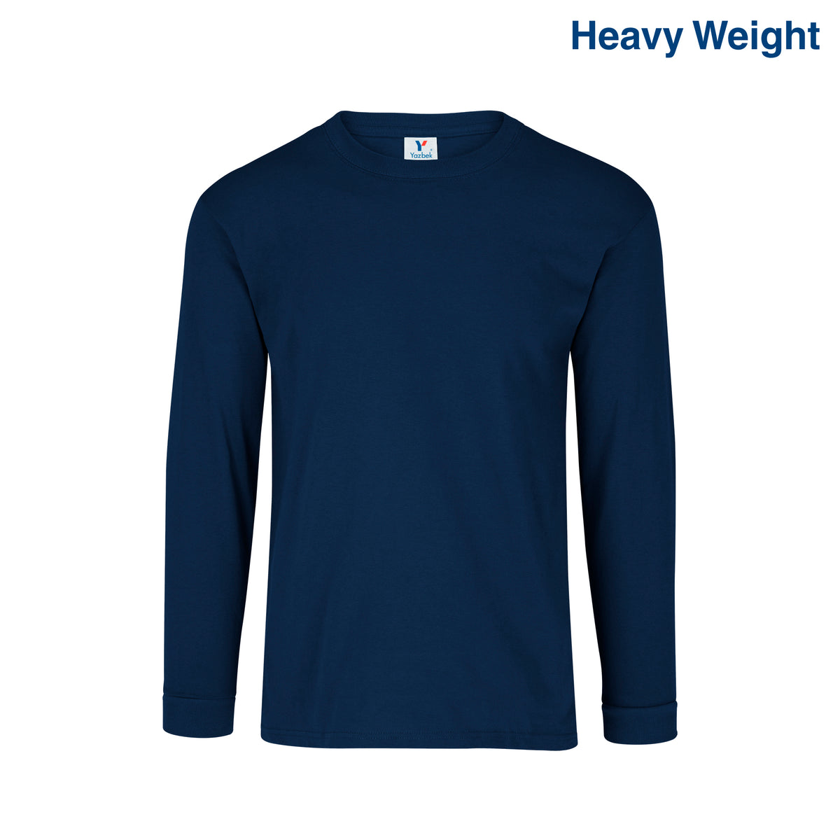 Adult Unisex Heavy Weight Crew Neck Long Sleeve T Shirt (Navy) – Yazbek ...