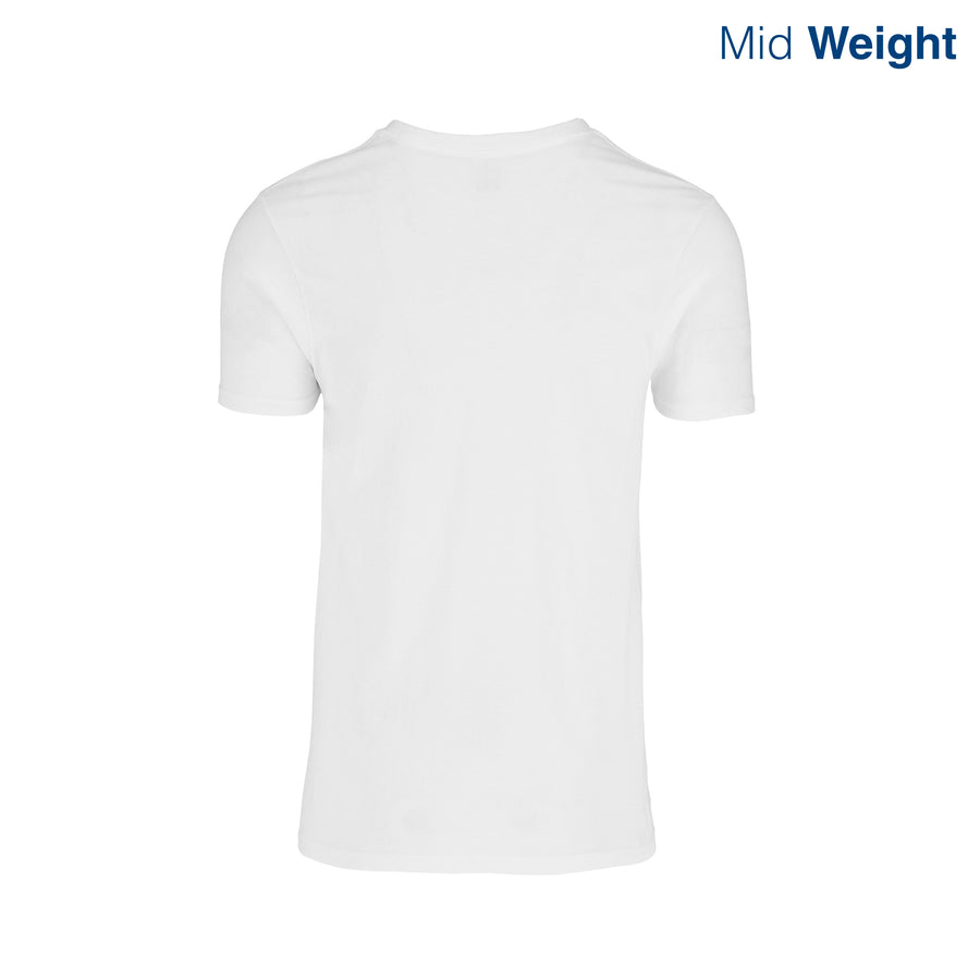 Adult Unisex V-Neck Short Sleeve T Shirt (White)
