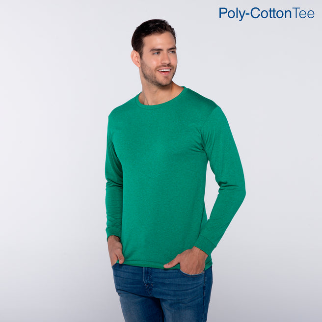 Adult Unisex Crew Neck Long Sleeve T-Shirt (Heather Jade)