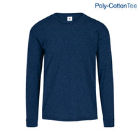 Adult Unisex Crew Neck Long Sleeve T-Shirt (Heather Navy)