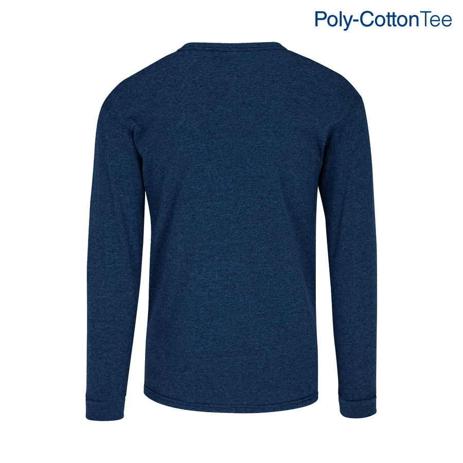 Adult Unisex Crew Neck Long Sleeve T-Shirt (Heather Navy)