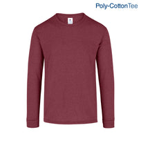 Adult Unisex Crew Neck Long Sleeve T-Shirt (New Intense Heather Maroon)