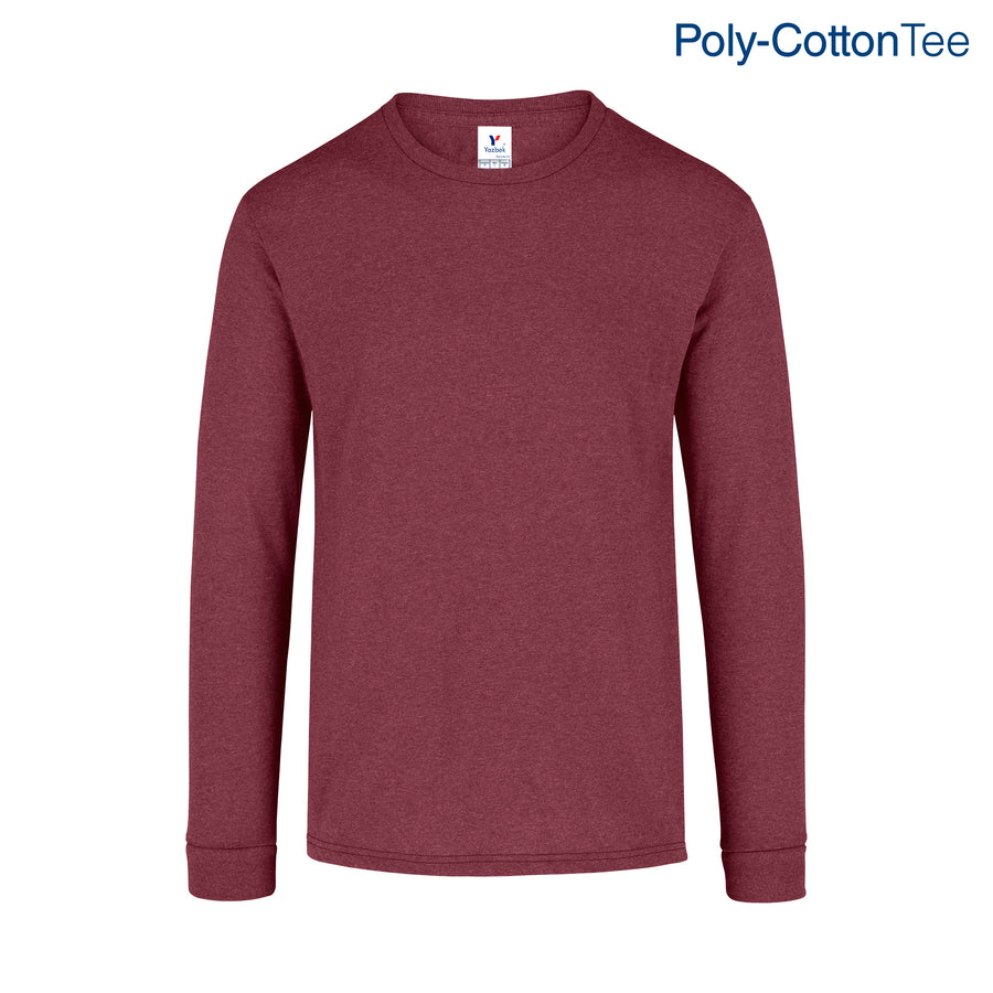 Adult Unisex Crew Neck Long Sleeve T-Shirt (New Intense Heather Maroon)
