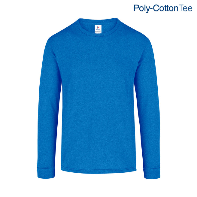 Adult Unisex Crew Neck Long Sleeve T-Shirt (New Intense Heather Royal)