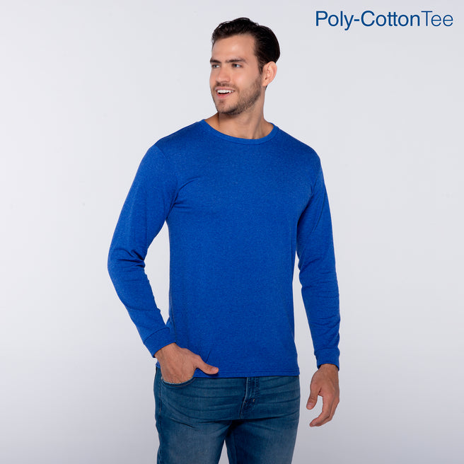 Adult Unisex Crew Neck Long Sleeve T-Shirt (New Intense Heather Royal)