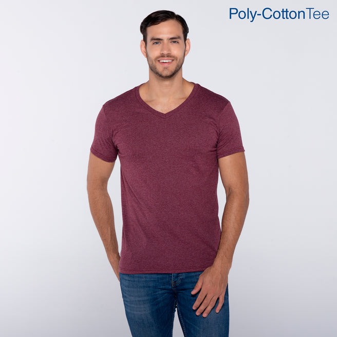 Adult Unisex V-Neck T-Shirt (New Intense Heather Maroon)