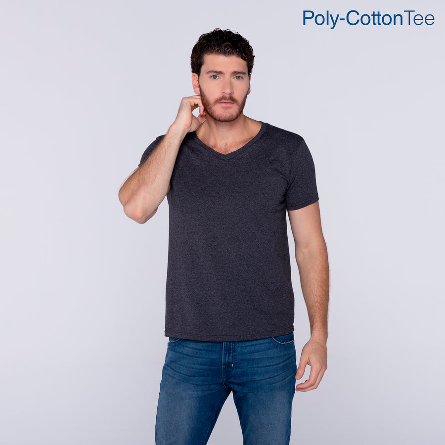 Adult Unisex V-Neck T-Shirt (New Intense Heather Black)