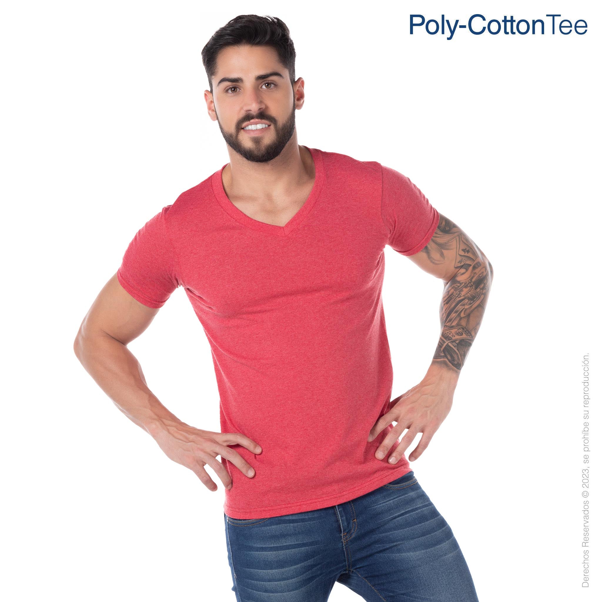 Red V Neck T Shirt For Men