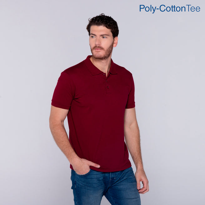 Adult Unisex 50/50 Polo Shirt (Maroon)