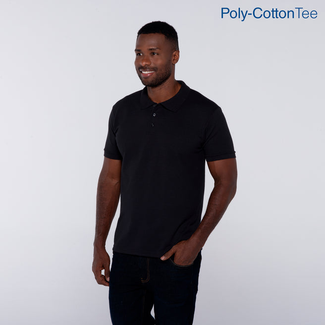 Adult Unisex 50/50 Polo Shirt (Black)