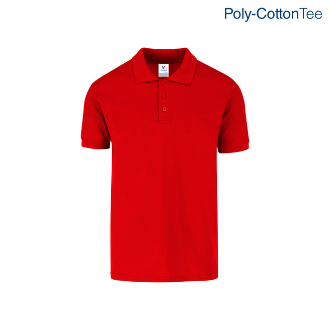 Adult Unisex 50/50 Polo Shirt (Red)