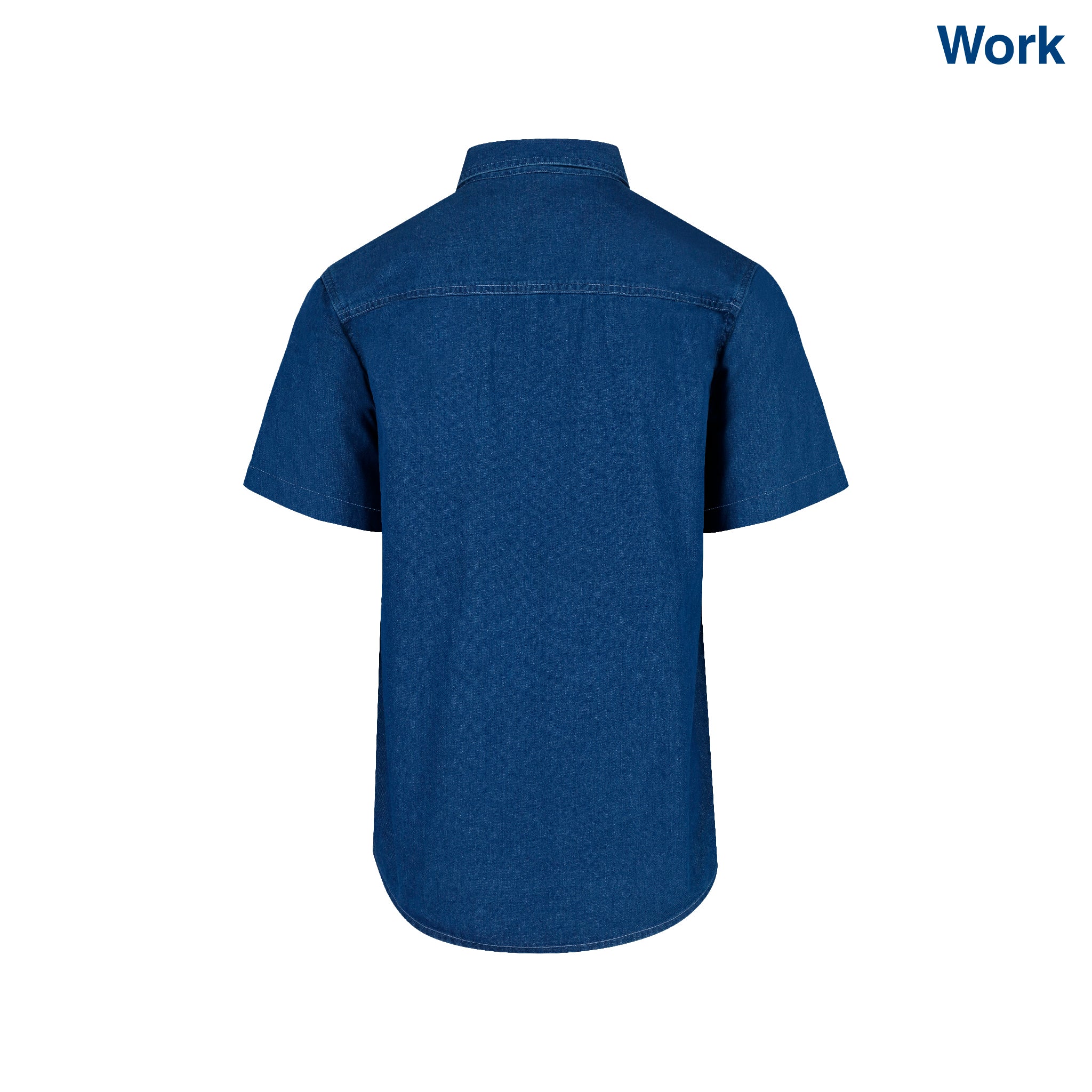 Adult Unisex Short Sleeve Denim Shirt (Light Indigo) — Yazbek USA Mint