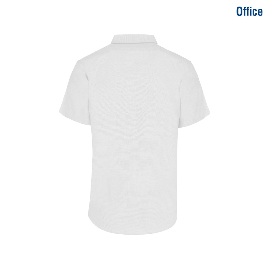 Adult Unisex Short Sleeve Oxford Shirt (White)