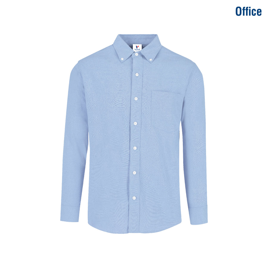 Adult Unisex Long Sleeve Oxford Shirt (Light Blue)