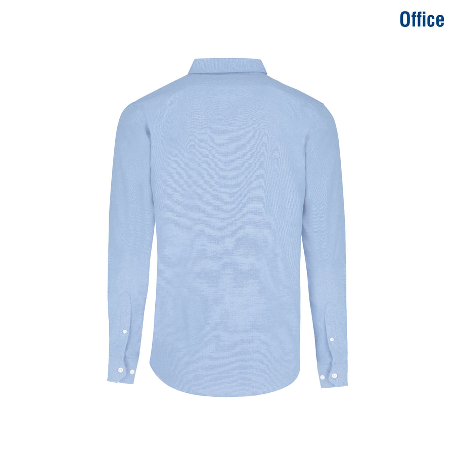 Adult Unisex Long Sleeve Oxford Shirt (Light Blue)