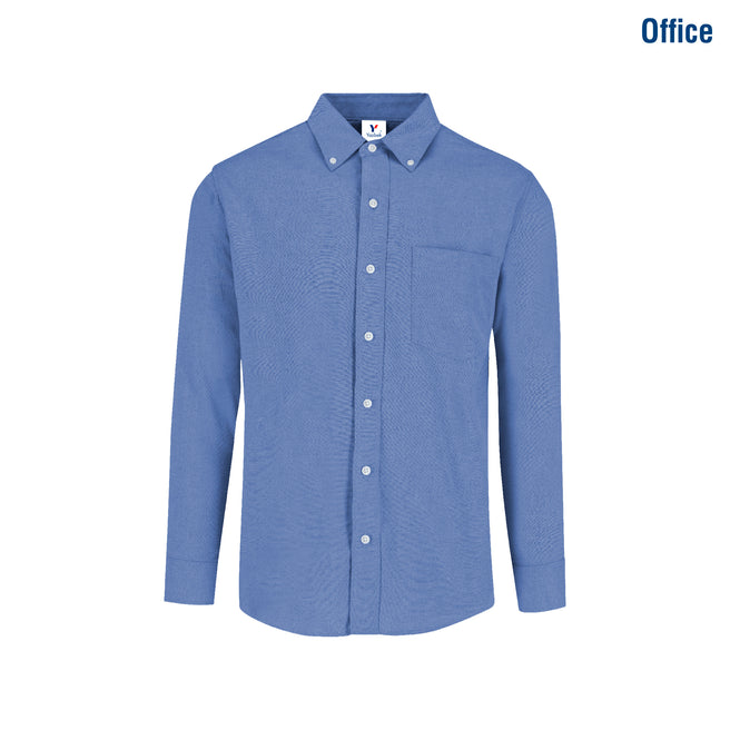 Adult Unisex Long Sleeve Oxford Shirt (Cobalt)