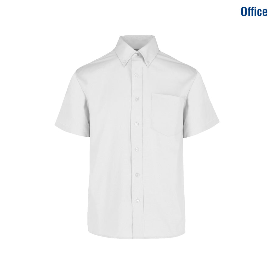 Adult Unisex Short Sleeve Twill Shirt (White)