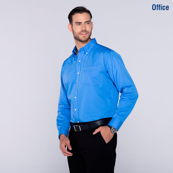 Adult Unisex Long Sleeve Twill Shirt (French Blue) — Yazbek USA Mint