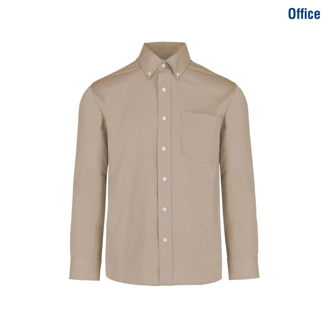 Adult Unisex Long Sleeve Twill Shirt (Beige)