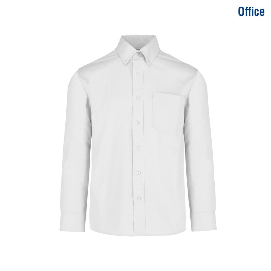 Adult Unisex Long Sleeve Twill Shirt (White)