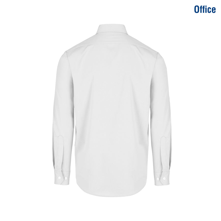 Adult Unisex Long Sleeve Twill Shirt (White)