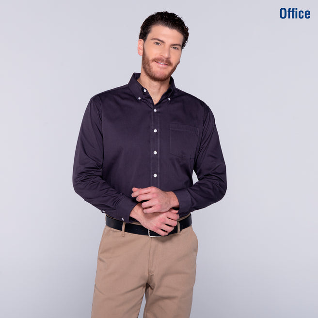 Adult Unisex Long Sleeve Twill Shirt (Grey)