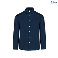 Adult Unisex Long Sleeve Twill Shirt (Navy)