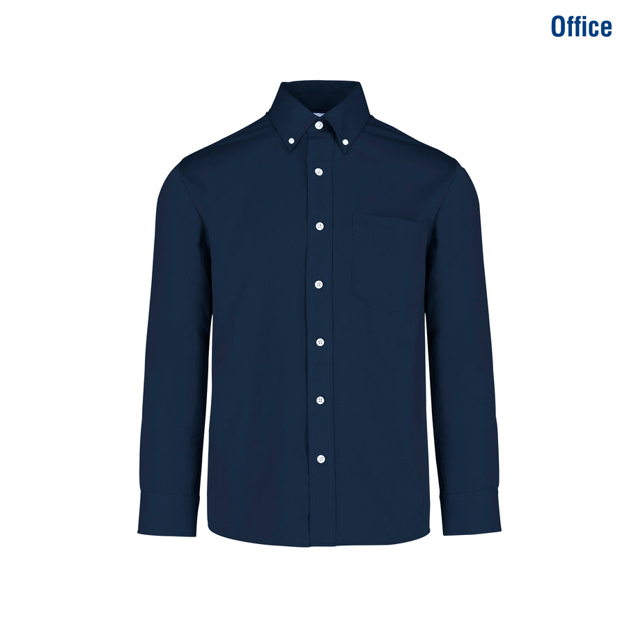 Adult Unisex Long Sleeve Twill Shirt (Navy)