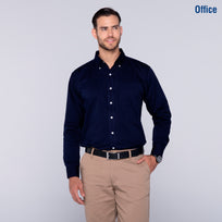 Adult Unisex Long Sleeve Twill Shirt (Navy)
