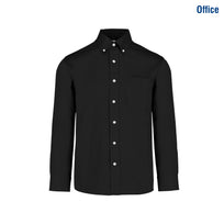 Adult Unisex Long Sleeve Twill Shirt (Black)