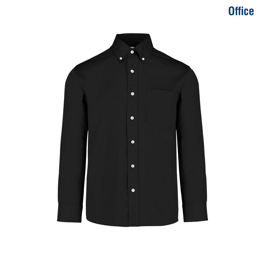 Adult Unisex Long Sleeve Twill Shirt (Black)