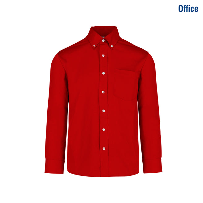 Adult Unisex Long Sleeve Twill Shirt (Red)