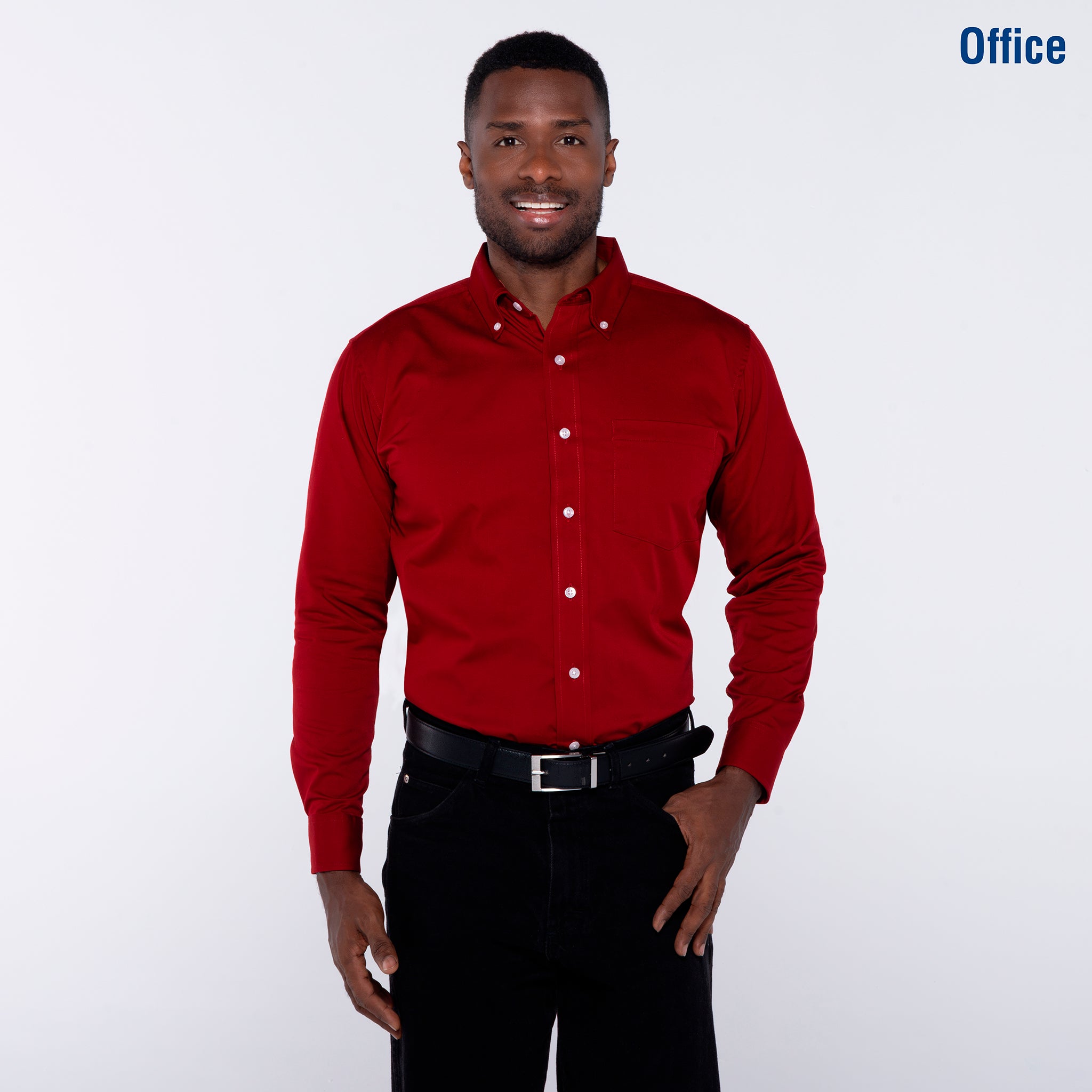 Adult Unisex Long Sleeve Twill Shirt (Burgundy) — Yazbek USA Mint