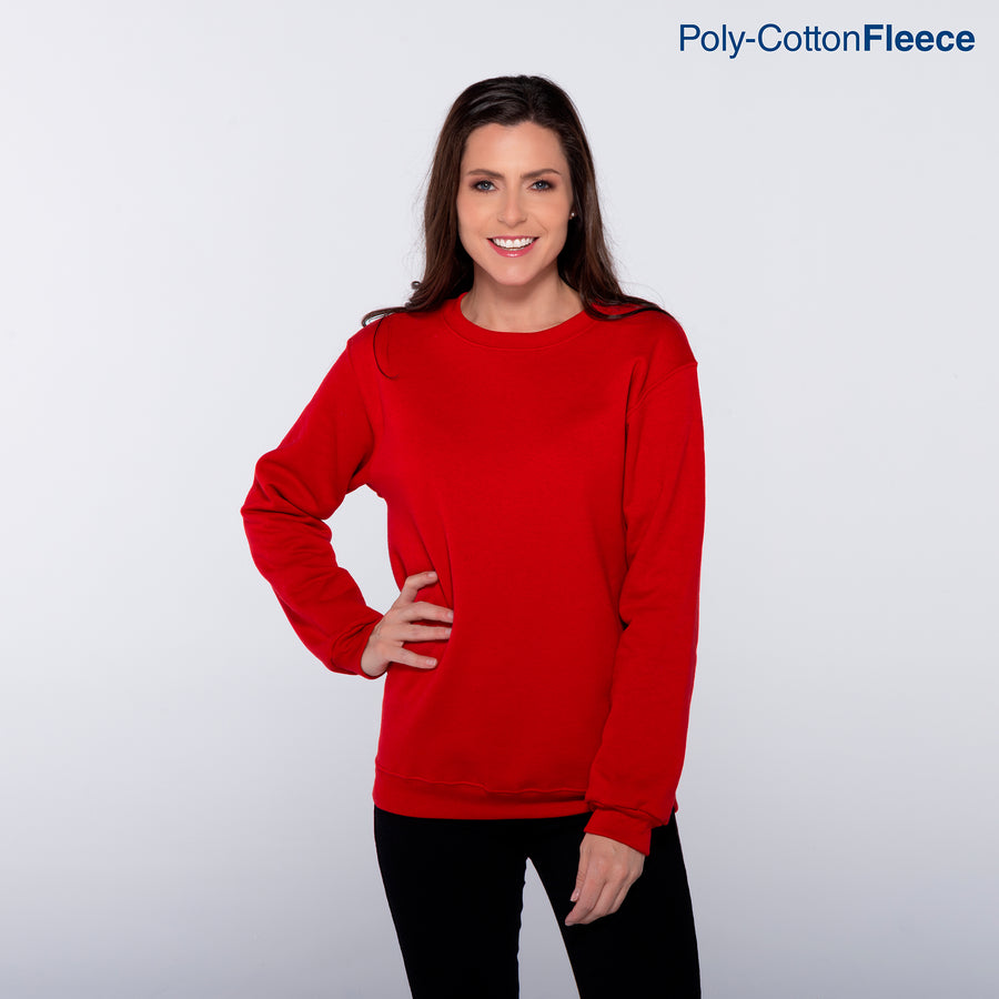 Adult Unisex Crew Neck Sweatshirt (Red)