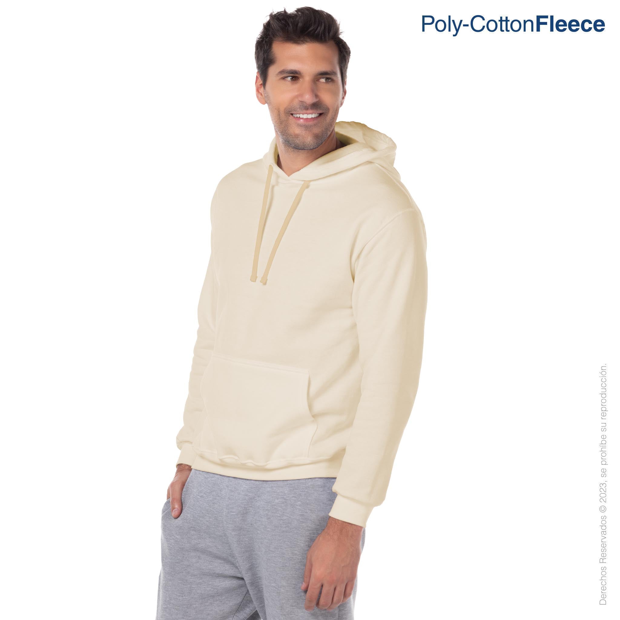 Adult's Unisex Hooded Sweatshirt With Kangaroo Pocket (Sand 