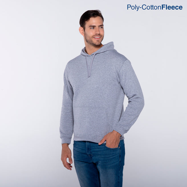 Adult Unisex Hooded Sweatshirt With Kangaroo Pocket (Heather Grey)