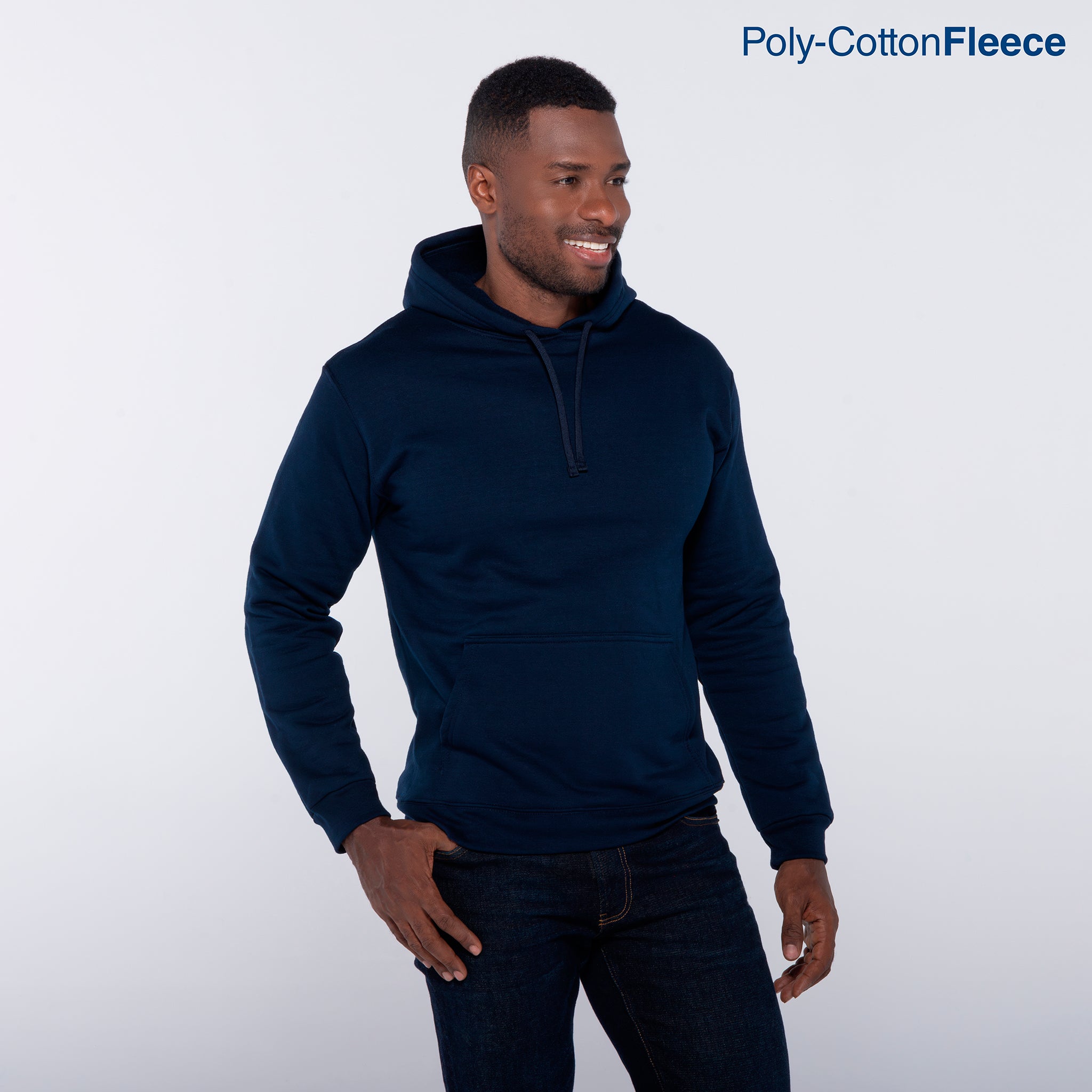 Adult Unisex Hooded Sweatshirt With Kangaroo Pocket (Navy