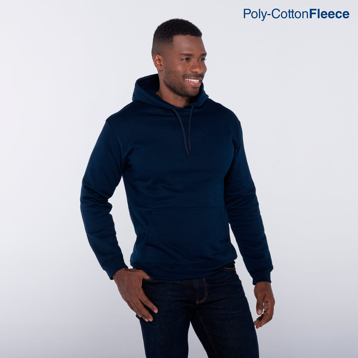 Adult Unisex Hooded Sweatshirt With Kangaroo Pocket (Navy 