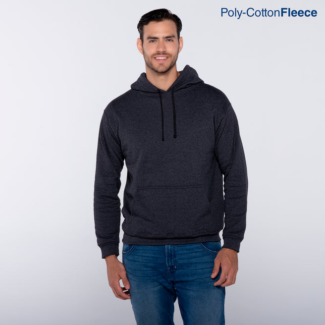 Adult Unisex Hooded Sweatshirt With Kangaroo Pocket (New Intense Heather Black)