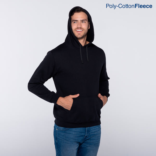 【BAON】[unisex] 2way string pocket cotton washing hooded JK Adult Unisex Hooded Sweatshirt With Kangaroo Pocket (Black