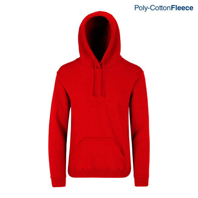 Adult Unisex Hooded Sweatshirt With Kangaroo Pocket (Red)