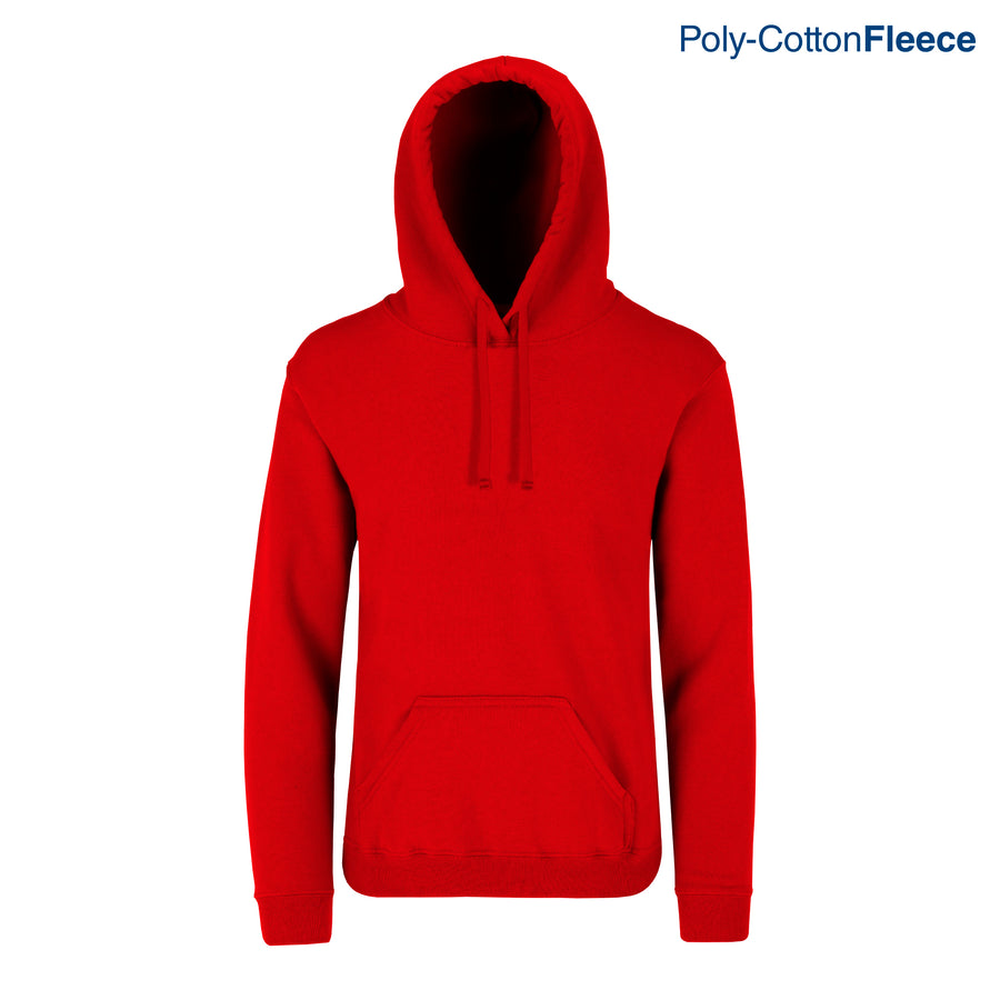 Adult Unisex Hooded Sweatshirt With Kangaroo Pocket (Red)