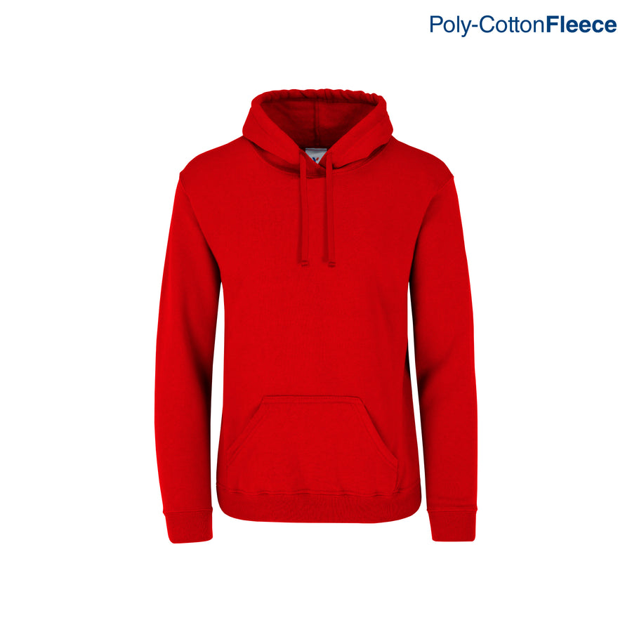 Adult Unisex Hooded Sweatshirt With Kangaroo Pocket (Red)