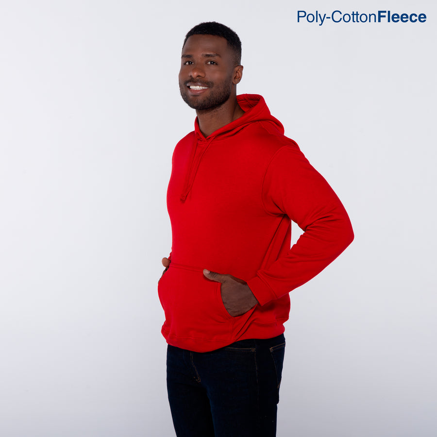 Adult Unisex Hooded Sweatshirt With Kangaroo Pocket (Red)