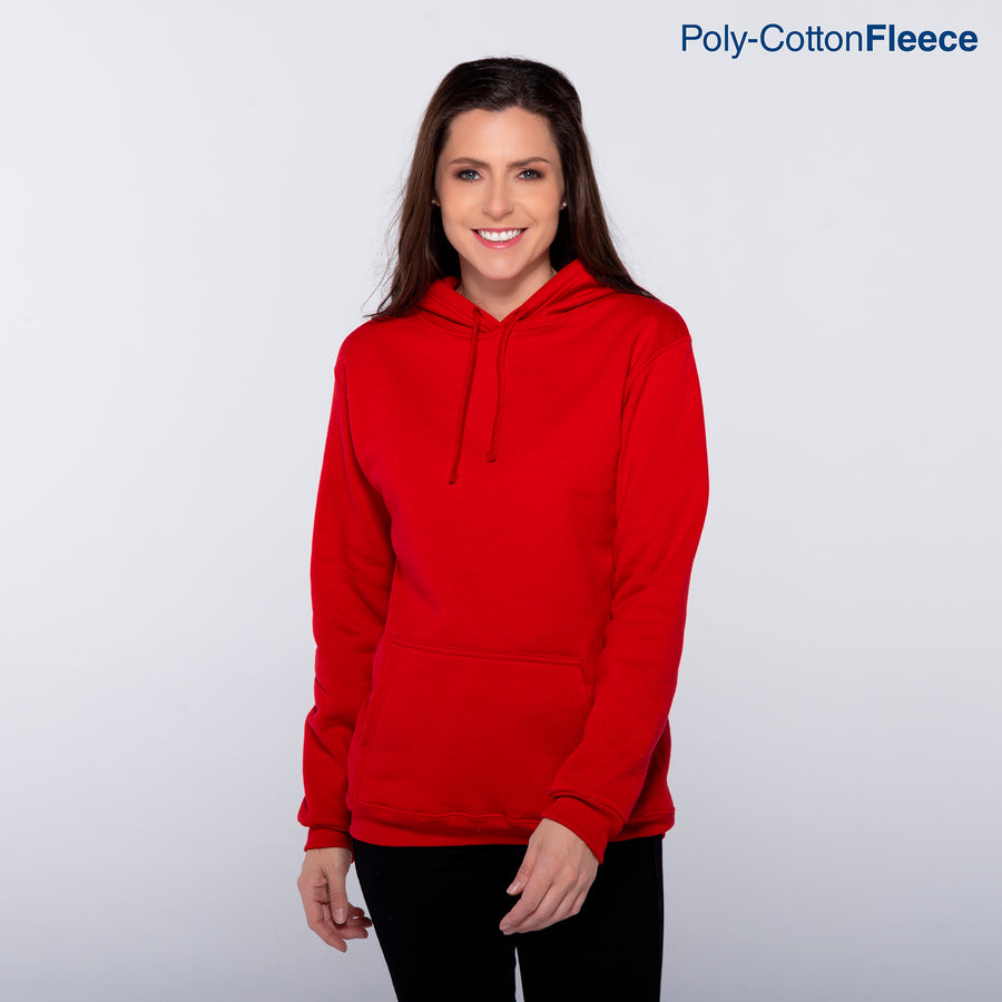 Adult Unisex Hooded Sweatshirt With Kangaroo Pocket (Red)
