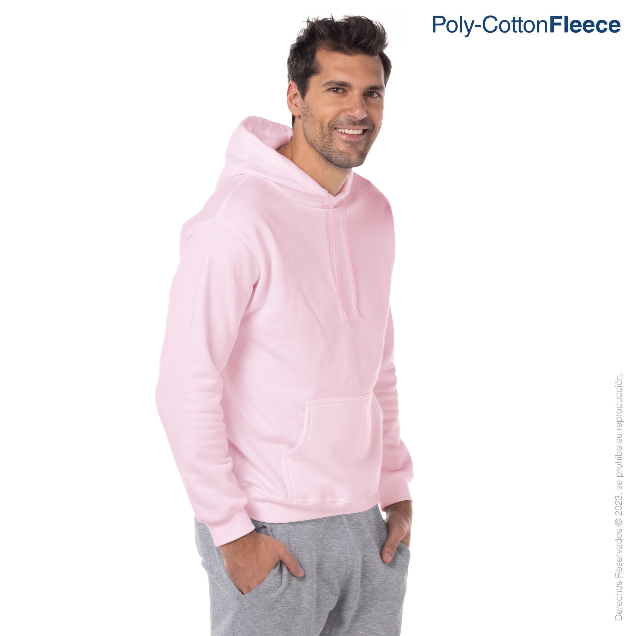 Adult s Unisex Hooded Sweatshirt With Kangaroo Pocket Light Pink