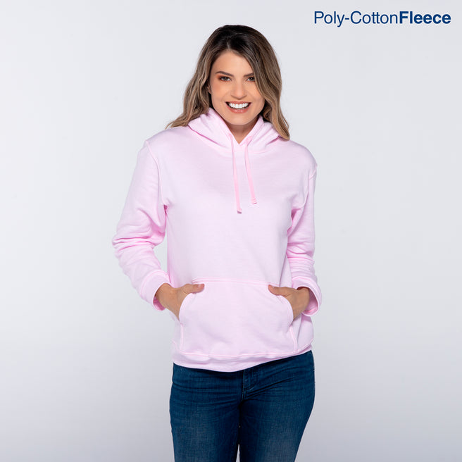 Adult Unisex Hooded Sweatshirt With Kangaroo Pocket (Light Pink)