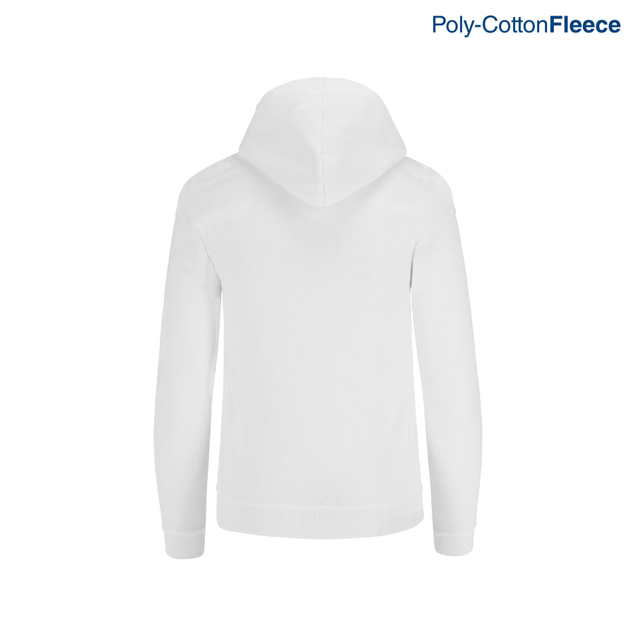 Adult Unisex Full Zip Hooded Sweatshirt With Kangaroo Pocket (White)